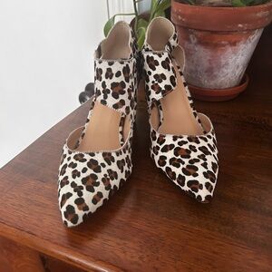 Poppy Barley Genuine Leather Leopard Print Heels